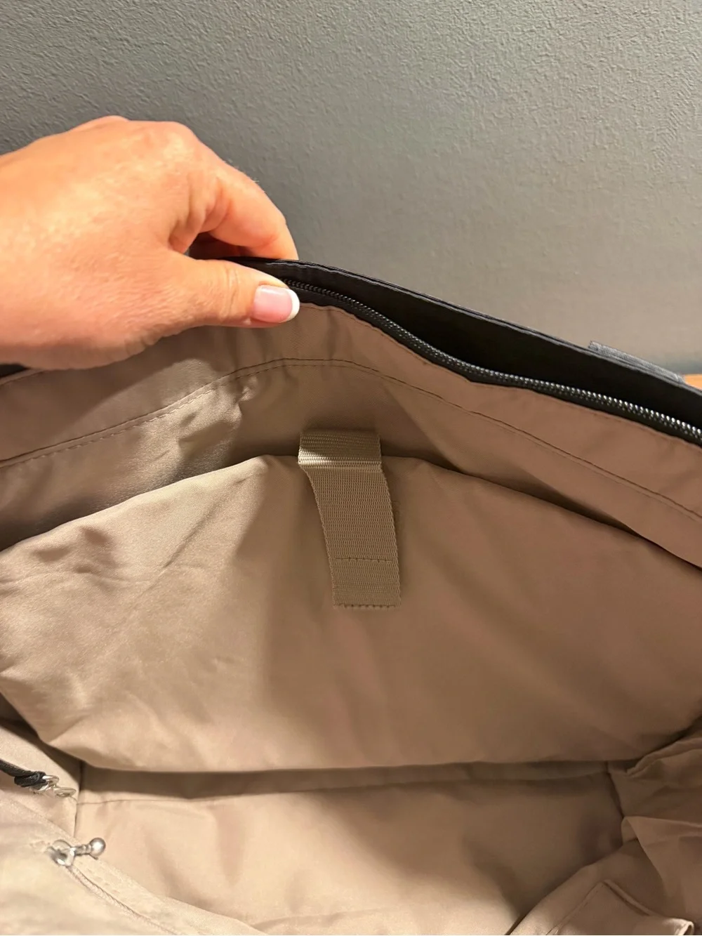 Baggallini Black Tote with Light Tan Interior